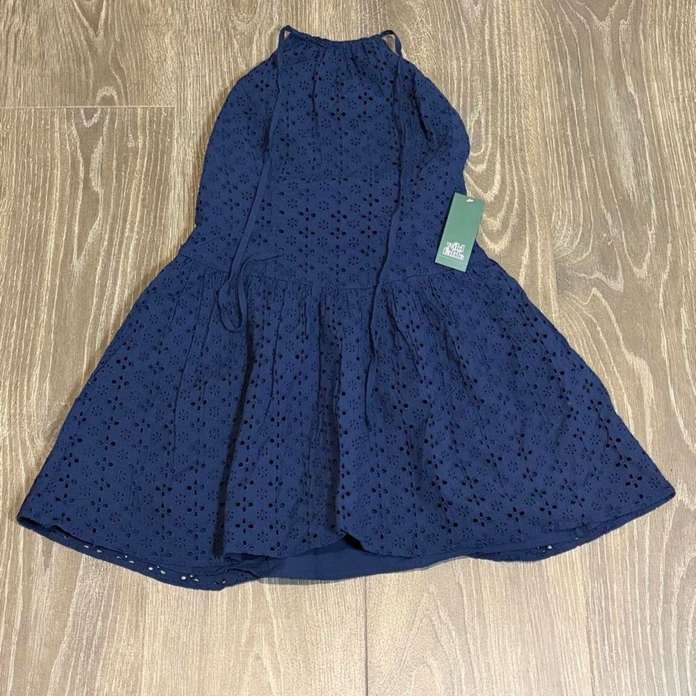 Wild Fable navy blue eyelet halter dress